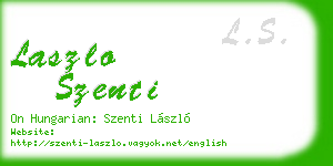 laszlo szenti business card